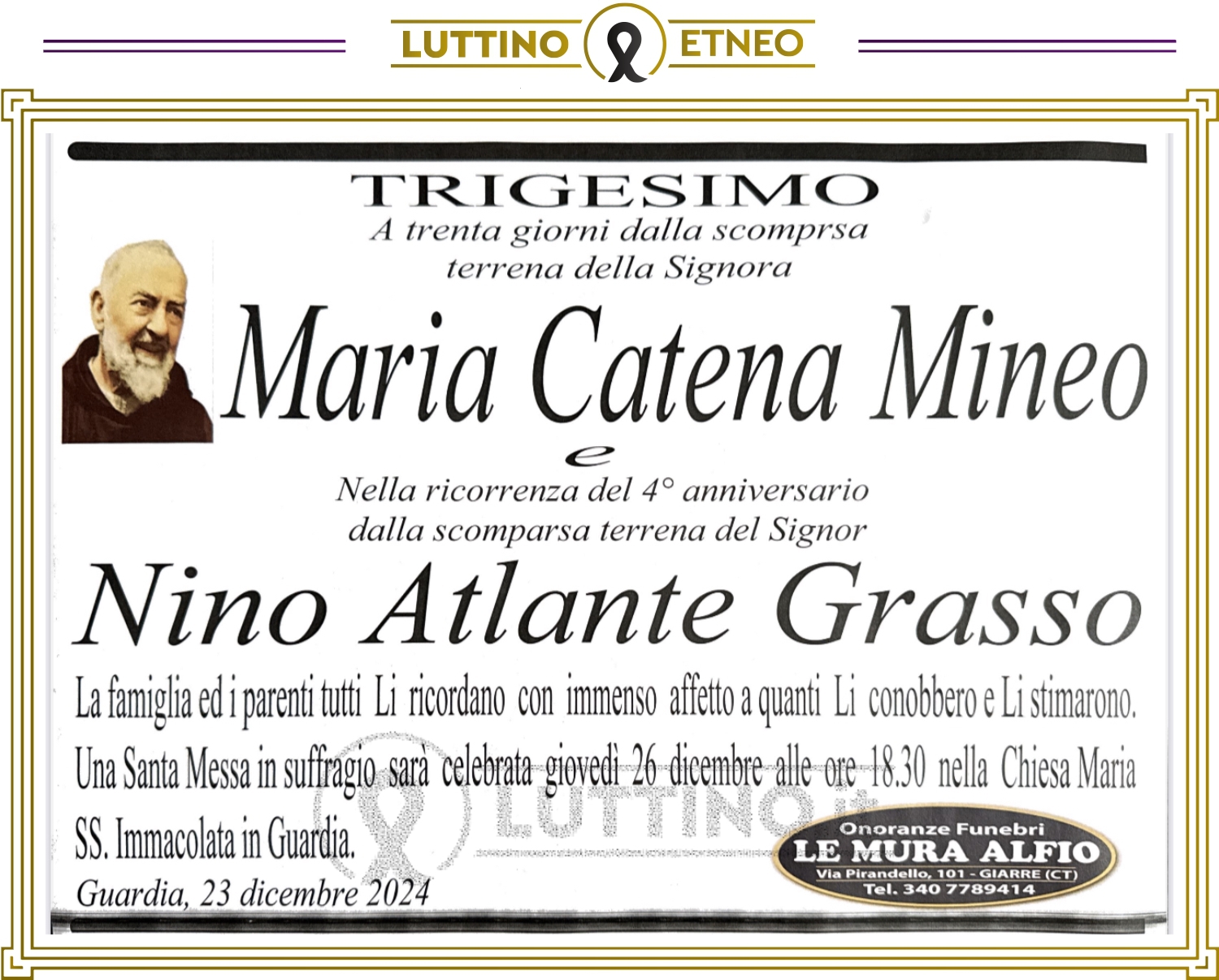 Maria Catena Mineo e Nino Atlante Grasso 